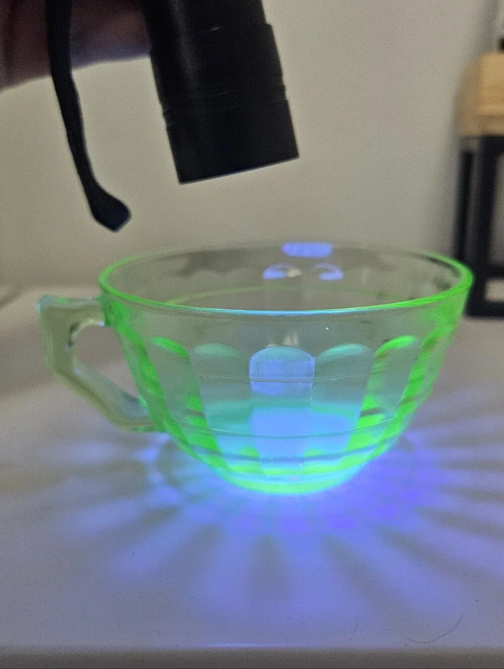 Vintage Uranium Glass Tea Cup